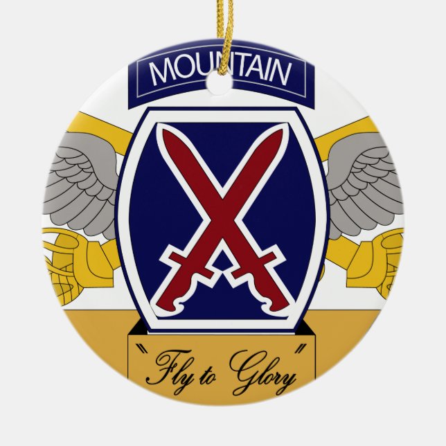 10th Mountain Division Aviation (AVN) Ceramic Ornament (Front)