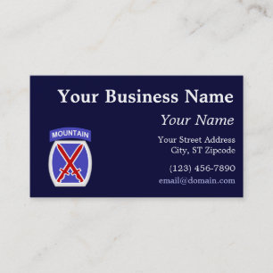 10th Mountain Division Business Card