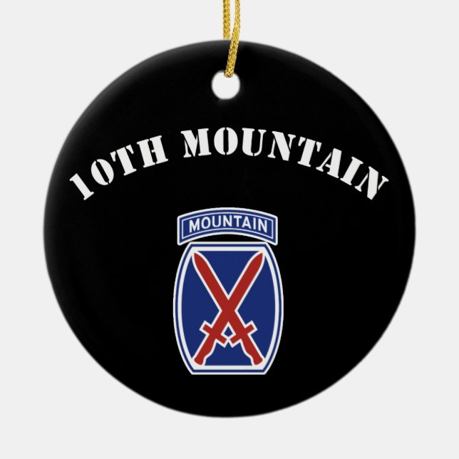 10th Mountain Division Ceramic Ornament (Front)