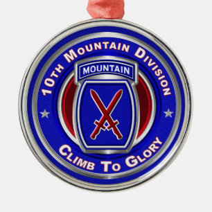 10th Mountain Division Christmas Metal Ornament
