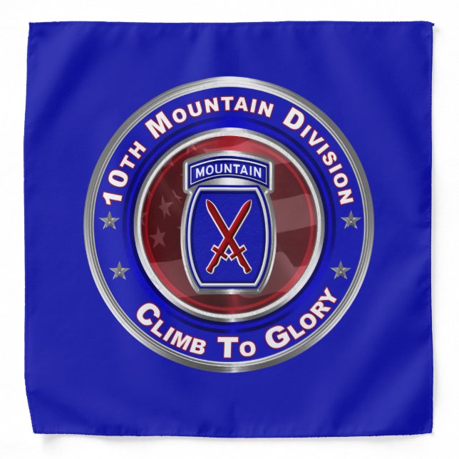 10th Mountain Division “Climb To Glory” Bandana (Front)