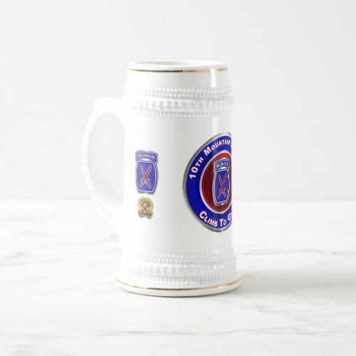 10th Mountain Division Climb To Glory Beer Stein