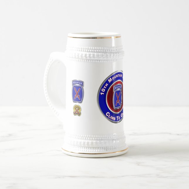 10th Mountain Division “Climb To Glory” Beer Stein (Front Left)