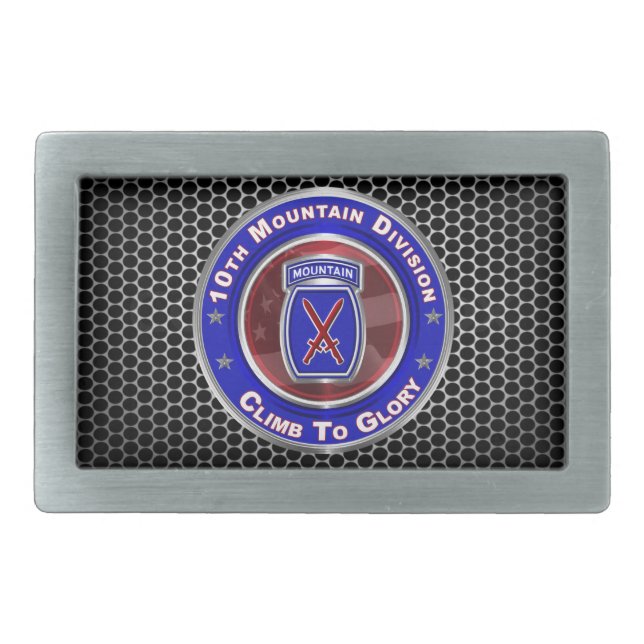 10th Mountain Division “Climb To Glory” Belt Buckle (Front)