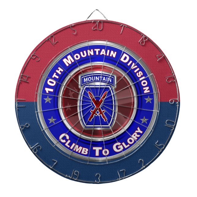10th Mountain Division “Climb To Glory” Dart Board (Front)