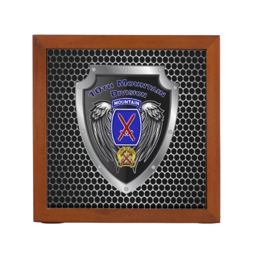 10th Mountain Division Climb To Glory Desk Organizer