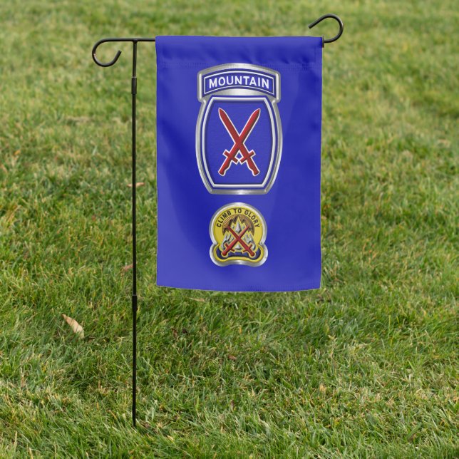 10th Mountain Division “CLIMB TO GLORY” Garden Flag (In SItu)