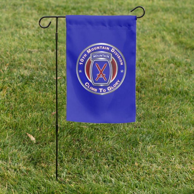 10th Mountain Division “CLIMB TO GLORY”  Garden Flag (In SItu)