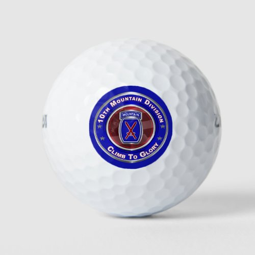 10th Mountain Division Climb To Glory  Golf Balls