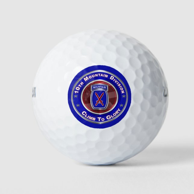 10th Mountain Division “Climb To Glory”  Golf Balls (Front)