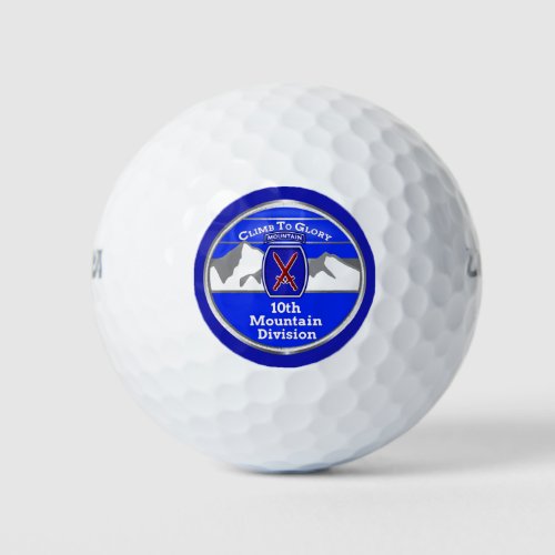 10th Mountain Division Climb To Glory   Golf Balls