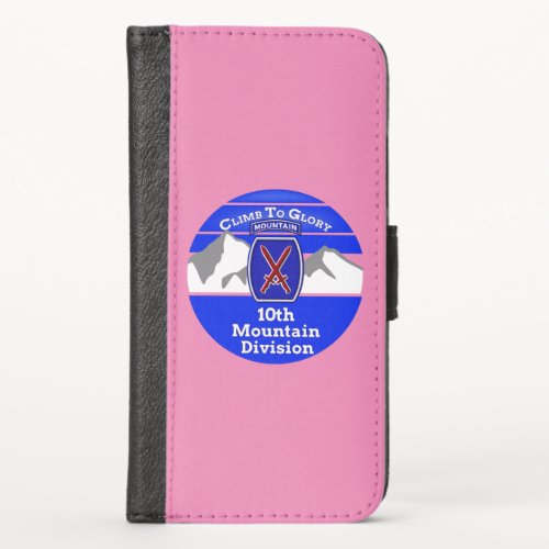 10th Mountain Division Climb To Glory iPhone X Wallet Case