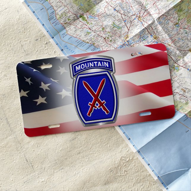   10th Mountain Division “Climb To Glory” License Plate (In Situ)