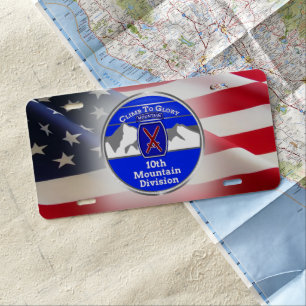 10th Mountain Division "Climb To Glory" License Plate