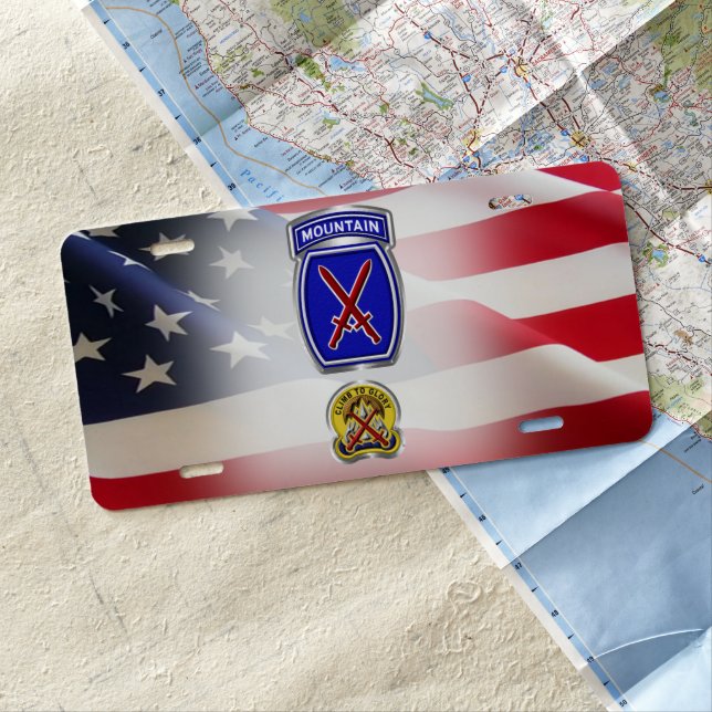10th Mountain Division “Climb To Glory” License Plate (In Situ)