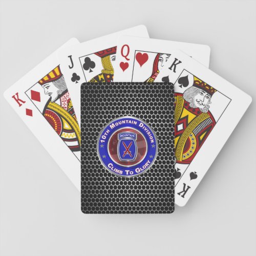 10th Mountain Division Climb To Glory Playing Cards