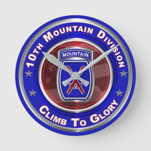 10th Mountain Division Climb To Glory Round Clock