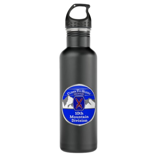 10th Mountain Division Climb To Glory  Stainless Steel Water Bottle