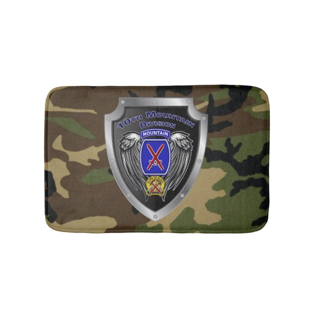 10th Mountain Division “Climb To Glory” Veteran Bath Mat (Front)