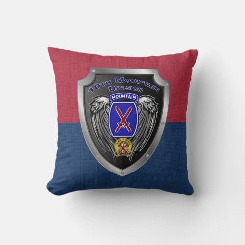10th Mountain Division Colors Throw Pillow