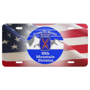 10th Mountain Division Customized Design License Plate