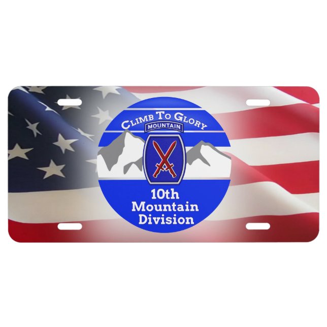 10th Mountain Division Customized Design License Plate (Front)