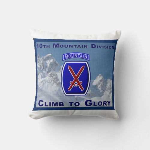 10th Mountain Division Gift Throw Pillow