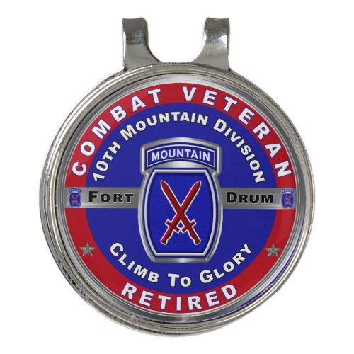 10th Mountain Division  Golf Hat Clip