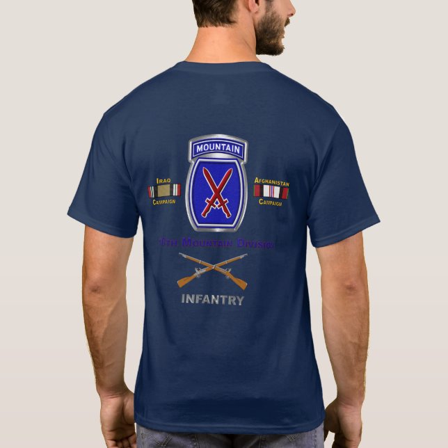 10th Mountain Division Iraq & Afghanistan Veteran  T-Shirt (Back)
