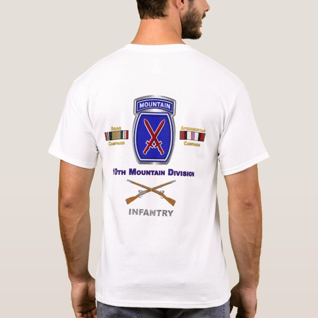 10th Mountain Division Iraq & Afghanistan Veteran  T-Shirt (Back)