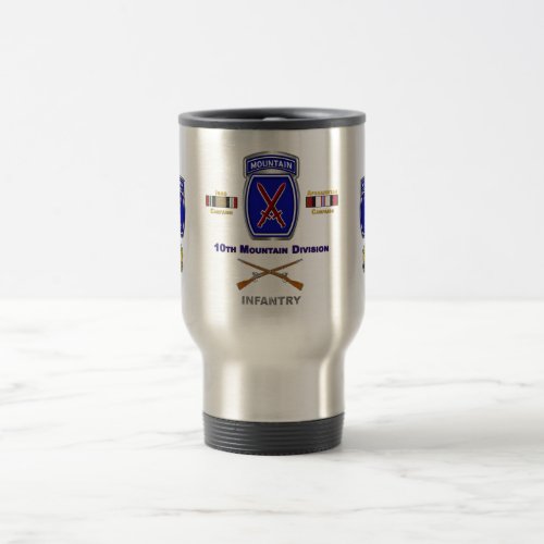 10th Mountain Division Iraq  Afghanistan Veteran Travel Mug