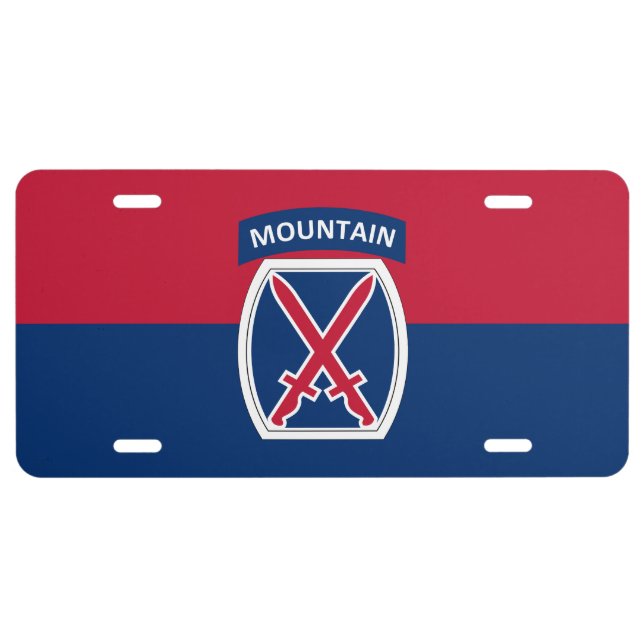 10th Mountain Division License Plate (Front)