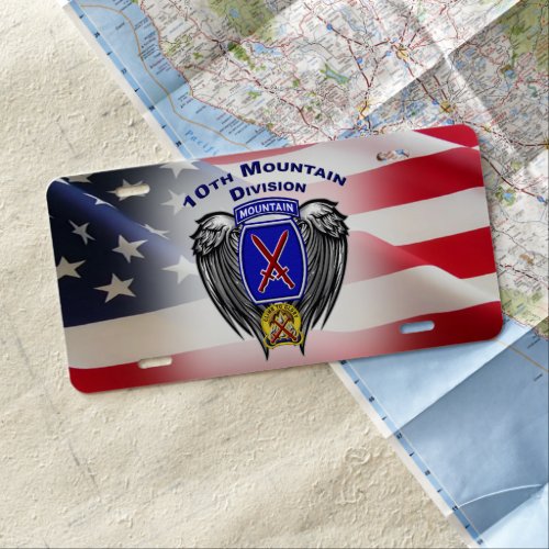 10th Mountain Division  License Plate