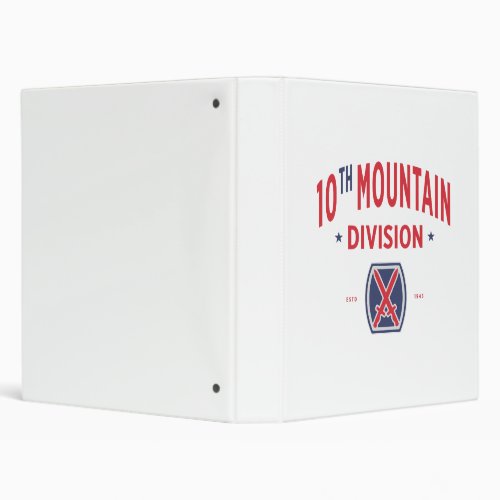 10th Mountain Division Mountaineer 3 Ring Binder