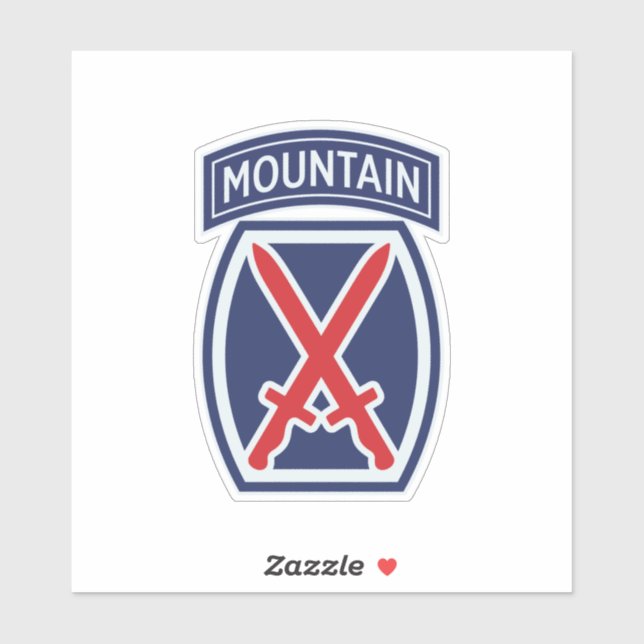 10th Mountain Division "Mountaineer" Badge Sticker (Sheet)