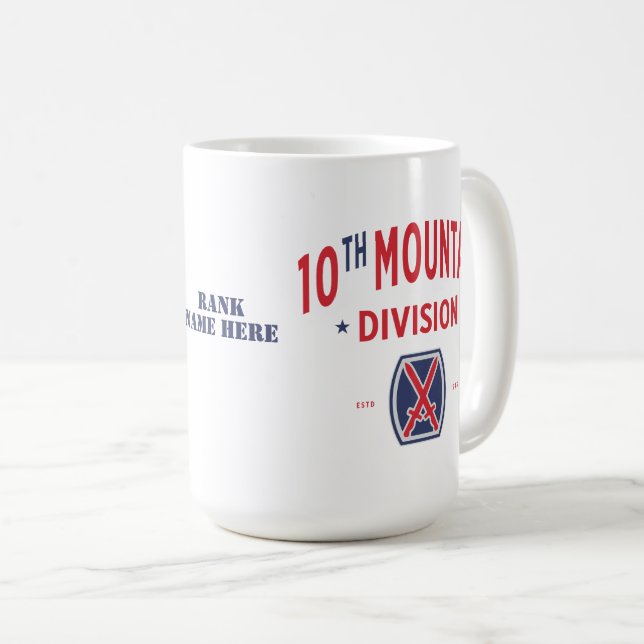 10th Mountain Division "Mountaineer" Coffee Mug (Front Right)