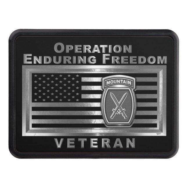 10th Mountain Division Operation Enduring Freedom Hitch Cover (Front)