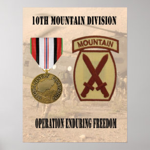 10th Mountain Division Operation Enduring Freedom  Poster