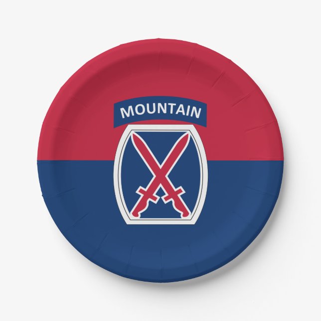 10th Mountain Division Paper Plates (Front)