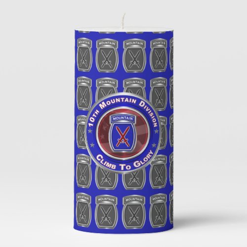 10th Mountain Division  Pillar Candle
