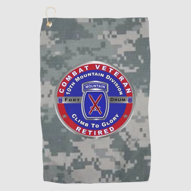 10th Mountain Division Retired Golf Towel (Front)