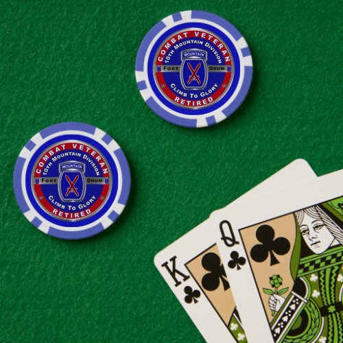 10th Mountain Division Retired Poker Chips