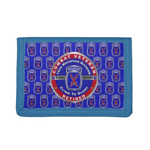 10th Mountain Division Retired Trifold Wallet