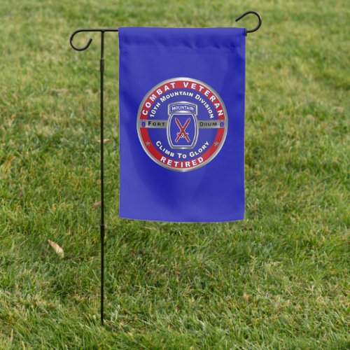 10th Mountain Division Retired Veteran Garden Flag