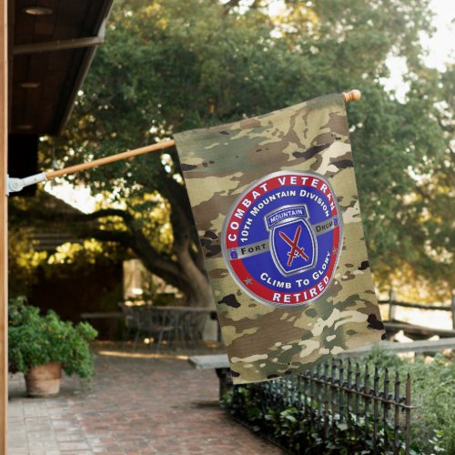 10th Mountain Division Retired Veteran House Flag