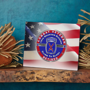 10th Mountain Division  Retired Veteran Plaque