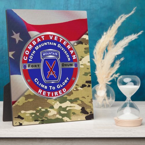 10th Mountain Division Retired Veteran Plaque