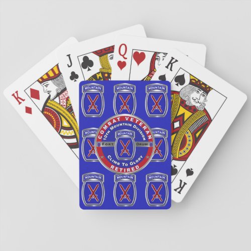 10th Mountain Division Retired  Veteran Poker Cards