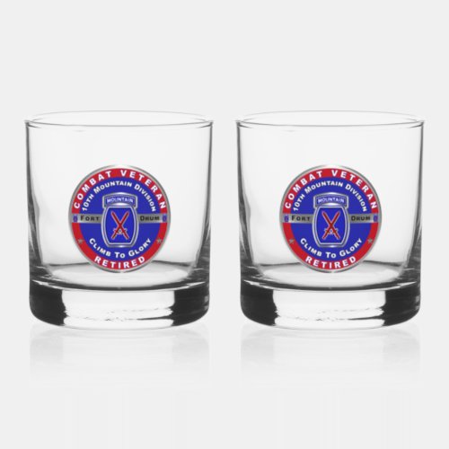 10th Mountain Division Retired Whiskey Glass