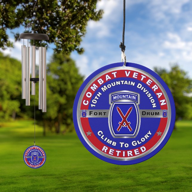 10th Mountain Division Retired  Wind Chime (Outdoor)